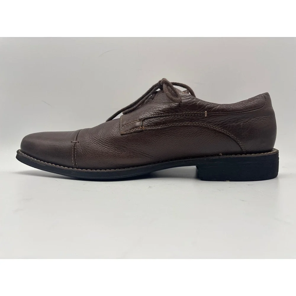 Sandro Moscoloni Men's Brown Leather Cap-Toe Derby Shoes Size 14 Made in Brazil
